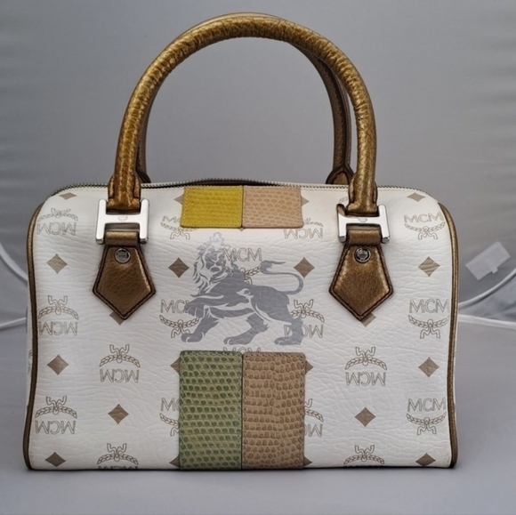 MCM Handbags - 🩶▪️MCM▪️ white  Visetos Lion Princess Boston Bag ✨️🤍